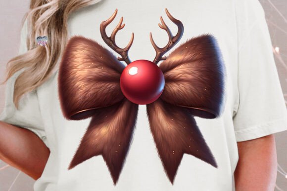 Charming Girly Christmas Reindeer Coquette Png for Festive Designs