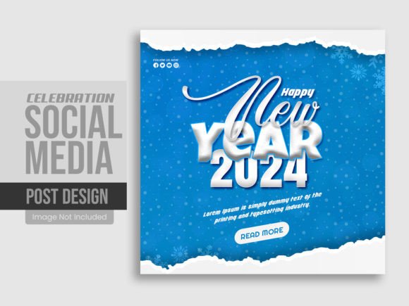 Winter New Year Social Media Post: Editable PSD Template