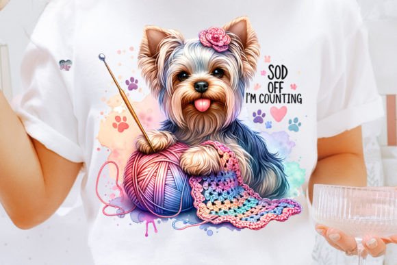 Yorkshire Terrier Dog Mama PNG Crochet