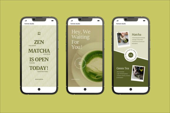 Zen Matcha: Your Instagram Story Template Kit